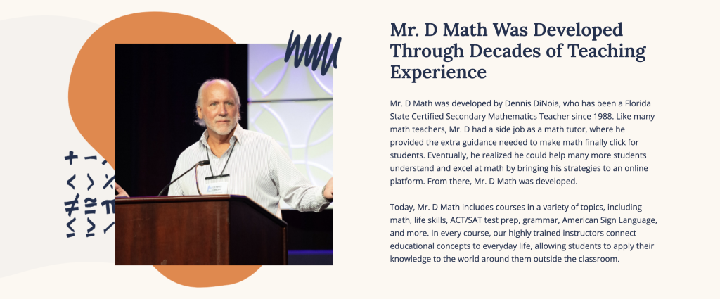 A section about Dennis DiNoia, the author of TEACH: Creativing Independently Responsible Leaners